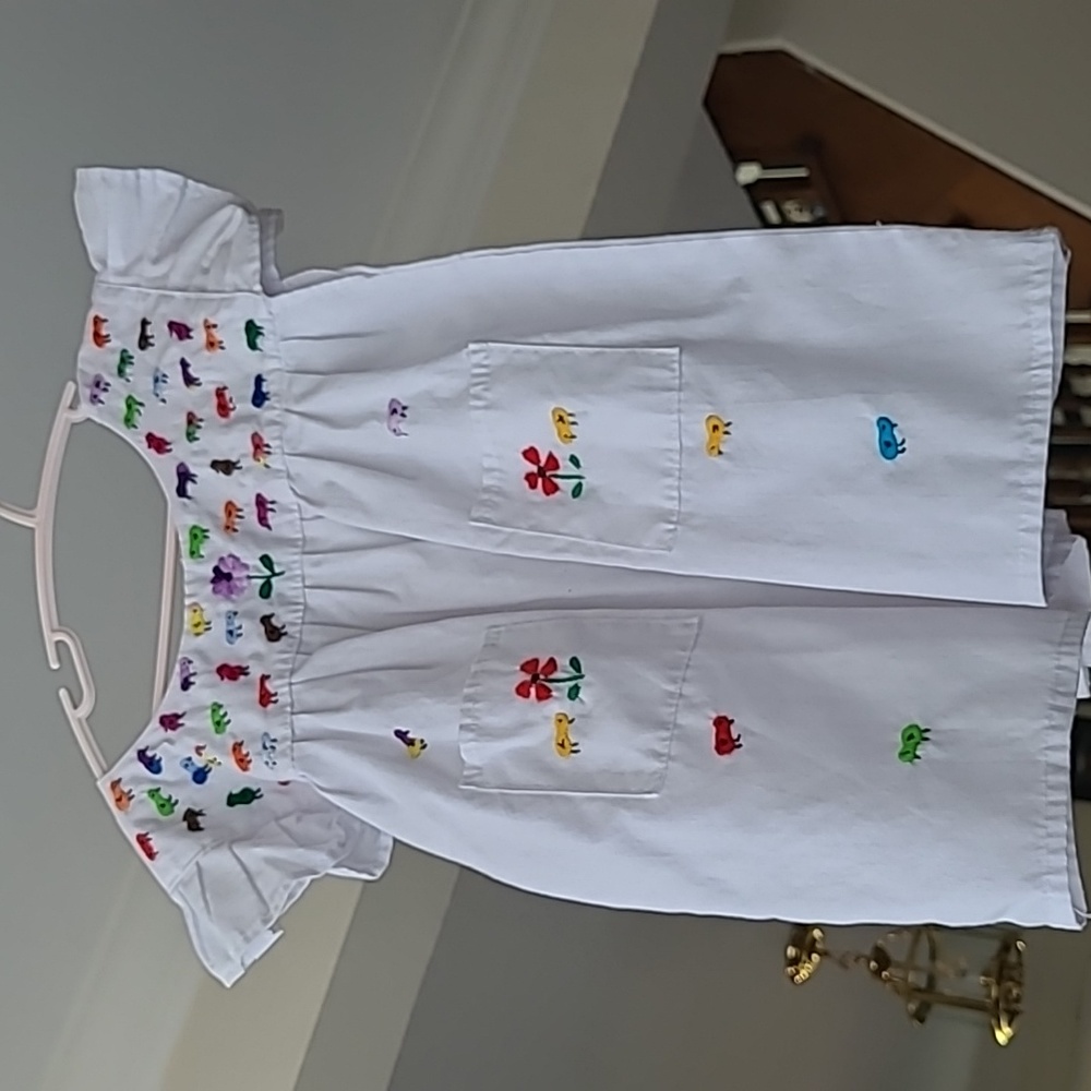 Hand embroidered 🐦 🐦‍⬛ 🦜 bird dress.